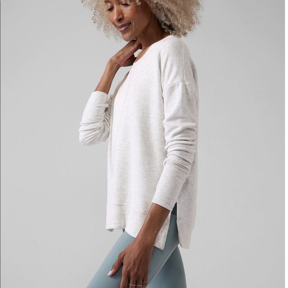 Athleta Coaster Luxe Sweatshirt - size S - aubergine